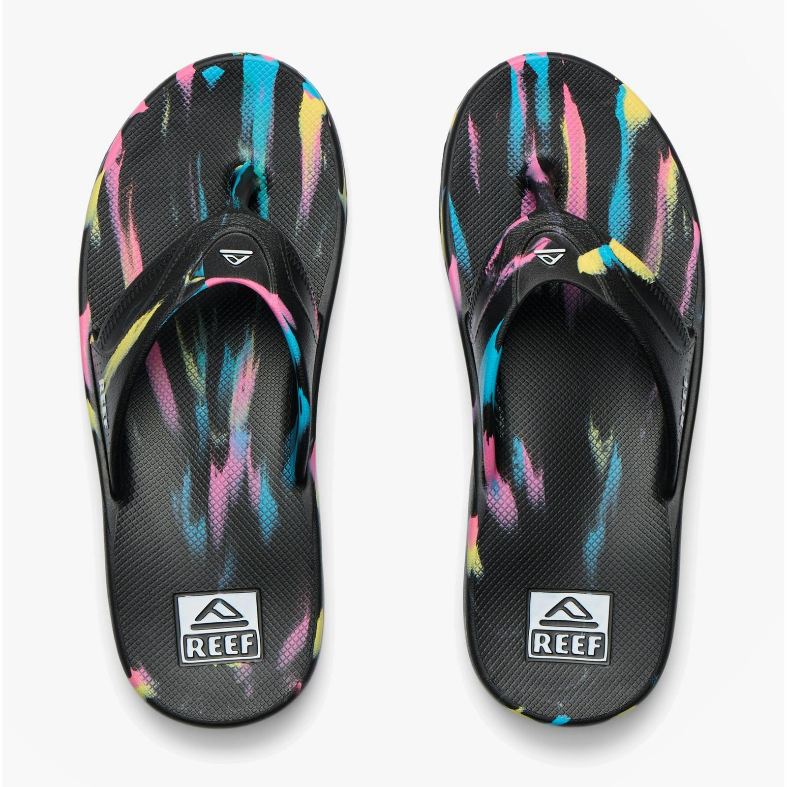 Reef Men's Black Fanning H20 Toe-Post Sandals Candy Marble - Uk 10