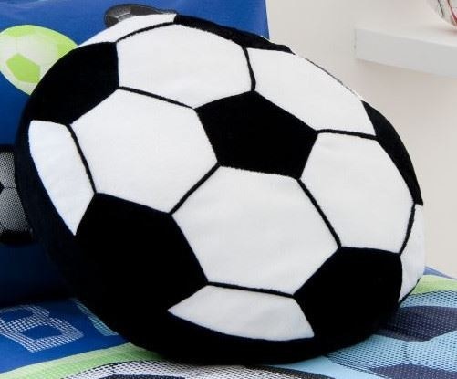 Catherine Lansfield Black Football Filled Cushion Size 40 X 40Cm