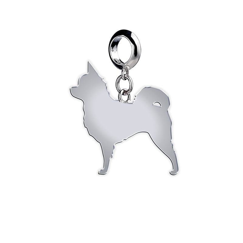 Mylee London Silver Long Coat Chihuahua Silhouette Charm - Slider Charm - No