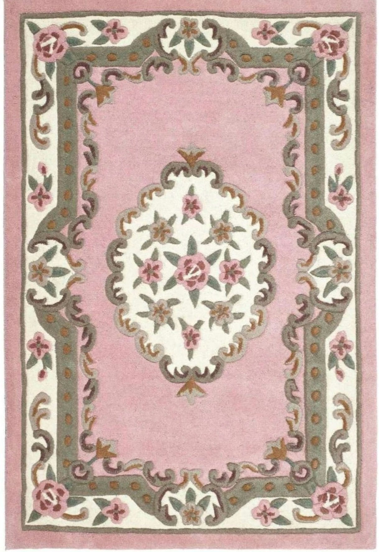 The Rugs Pink Shensi Medallion Rug - 75X150 Cm