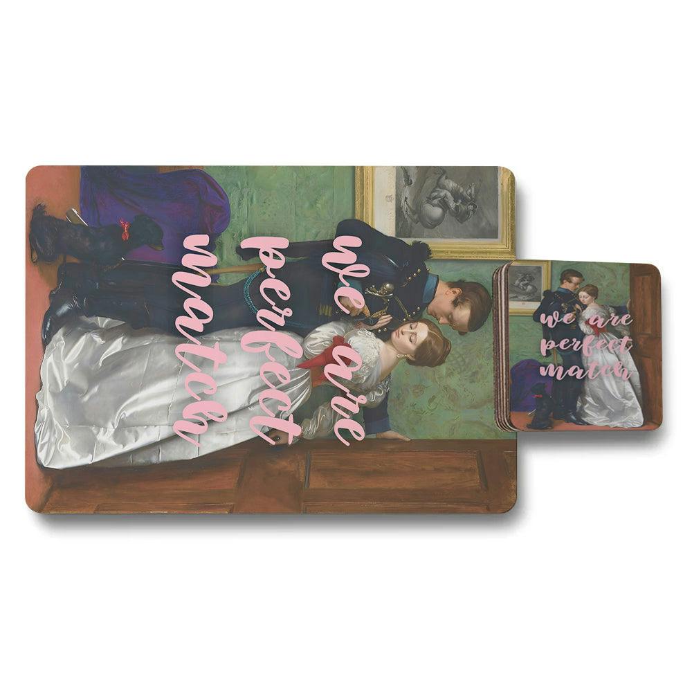 Rackhams Set Of 12 Placemats And Coasters With Designer Artwork And Wood Bottom