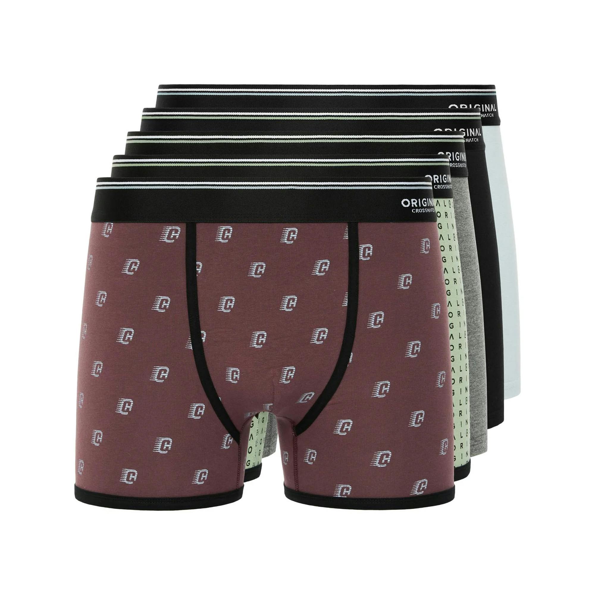Crosshatch Men's Motifix Boxer Shorts (Pack Of 5) - Multicoloured - Xxl - Multicoloured - 95% Cotton/5% Elastane