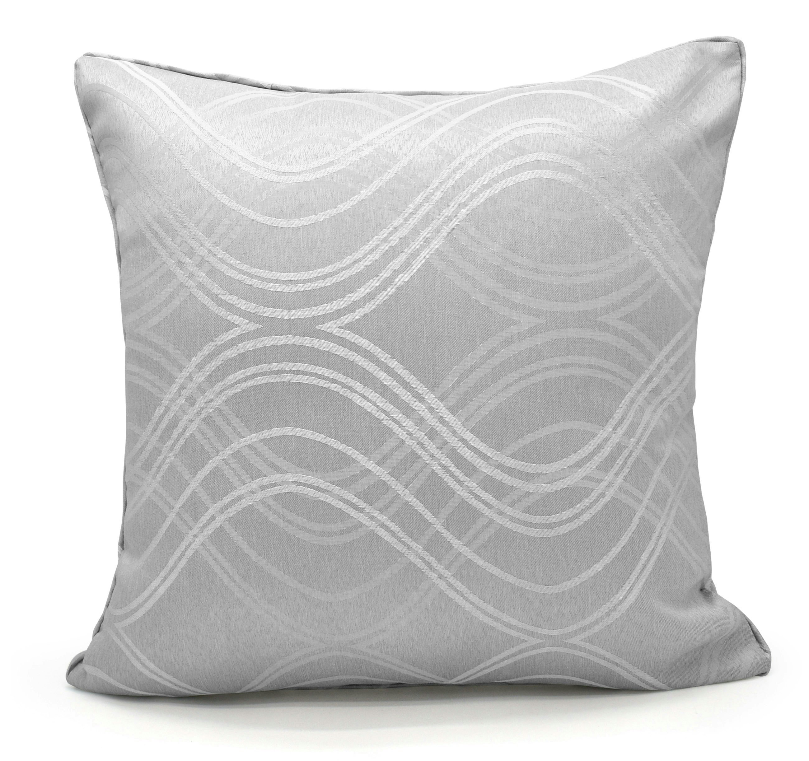 Velosso Silver Modern Woven Spirals Design Cushion - 43Cm X 43Cm