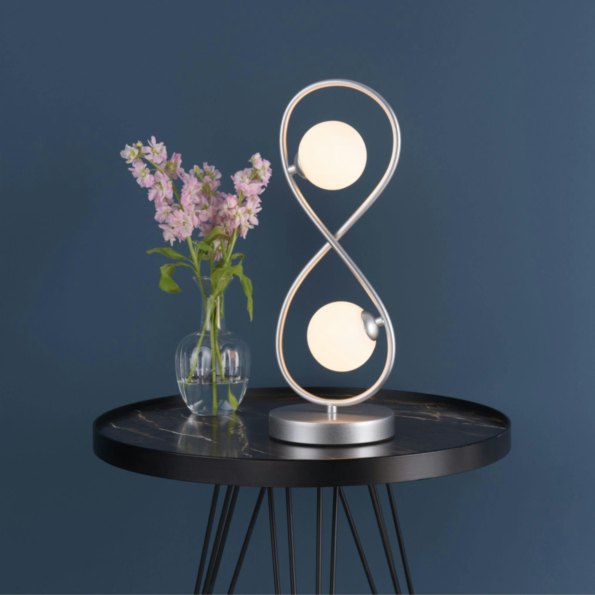 Pagazzi Light/Silver Lena 2 Matte Table Lamp - Image 3