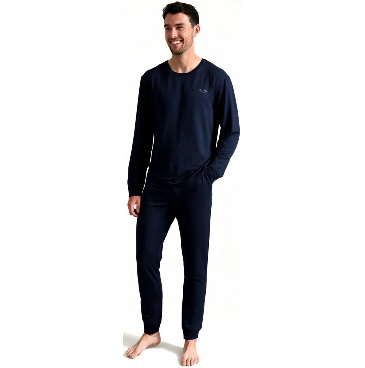 Ted Baker Men's Luxe Modal Lounge Jogging Bottoms, Navy - Small
