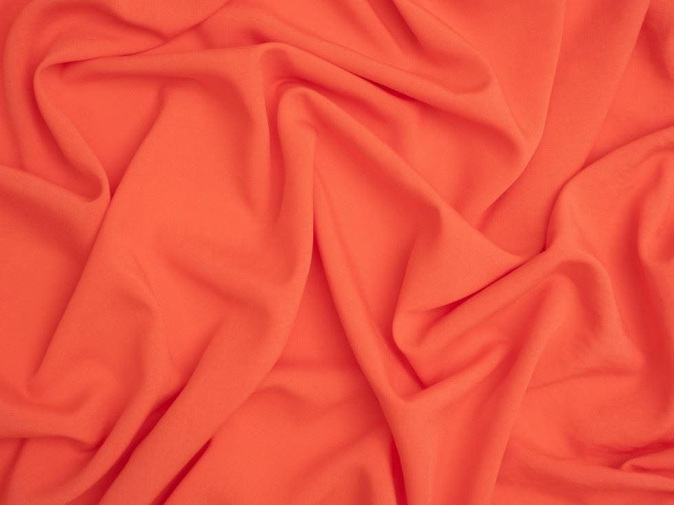 Minerva Core Range Orange Minerva Viscose Challis Fabric - Plain Design Dressmaking Fabric, 140 Cm / 56" Wide - Per Metre