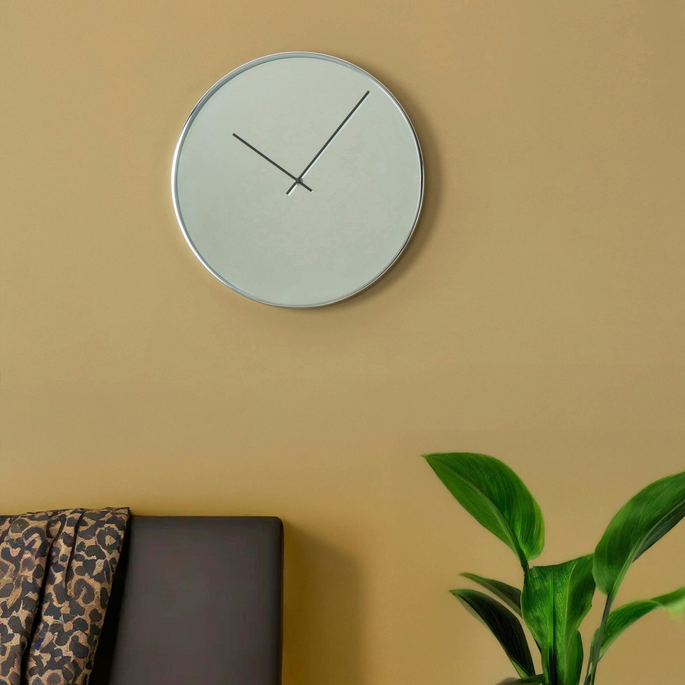 Premier Housewares Bailie Mirror Face Chrome Eound Wall Clock 40Cm - Image 3