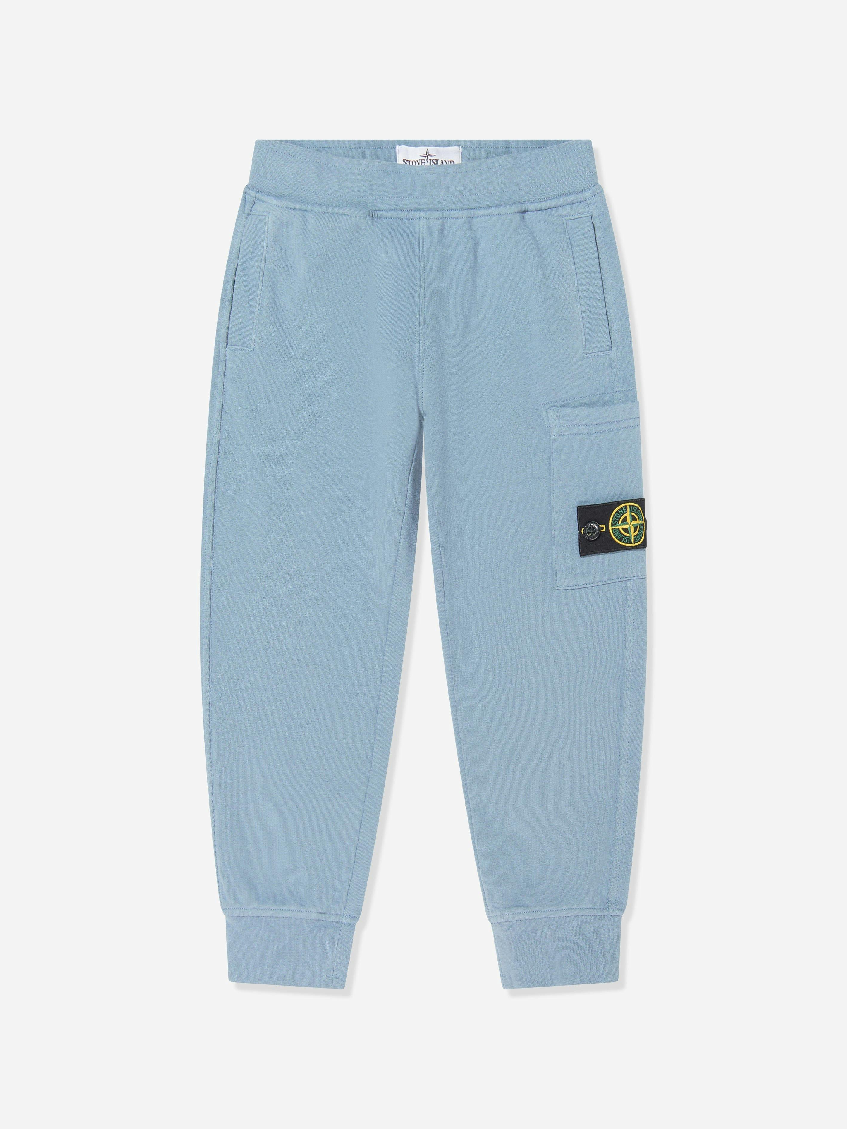 Stone Island Boys Blue Junior Logo Pocket Joggers In - 6 Yrs