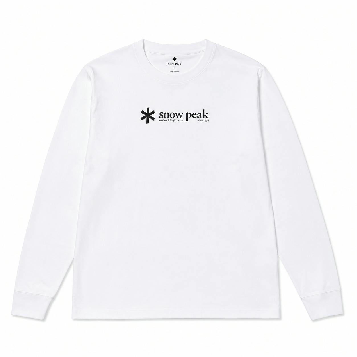 Snow Peak White Soft Cotton Logo Long Sleeve T-Shirt - L