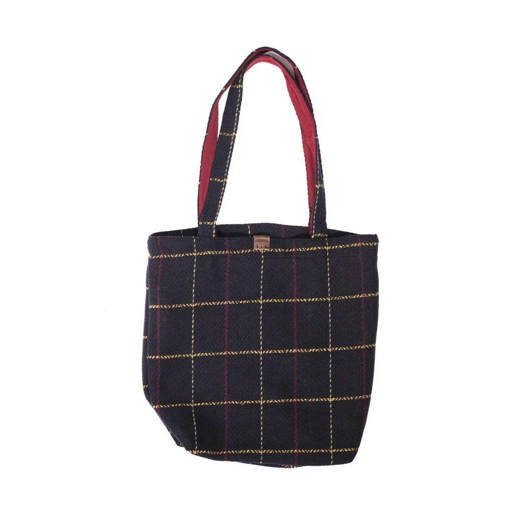 Heritage Traditions Check Tweed Shopper Bag - Navy Check Herringbone