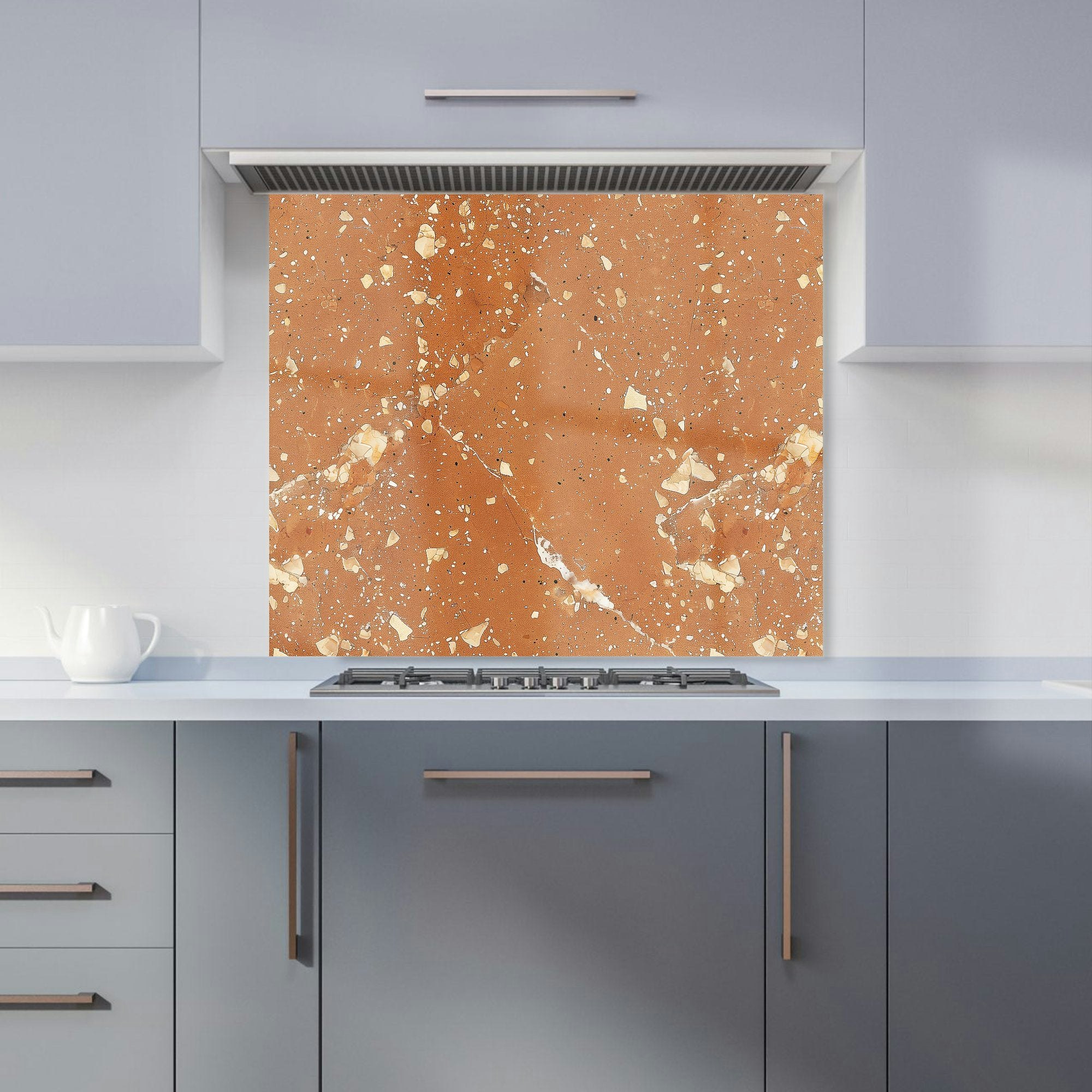 Warren Reed - Designer Pale Terracotta Quartz Effect Kitchen Splashback - W900mm X H750mm