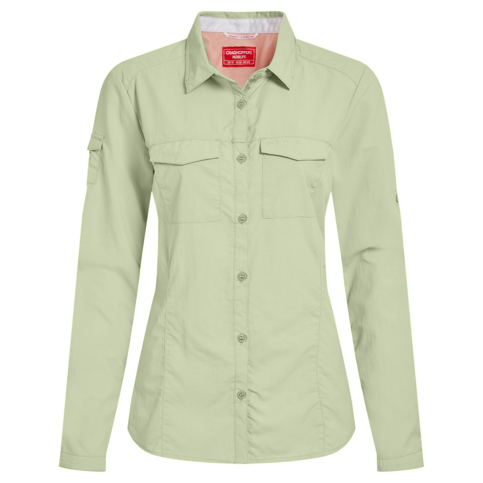 Craghoppers Women's Green Adventure Iii Nosilife Long-Sleeved Shirt - Bud - 18 Uk - Bud - 100% Mixed