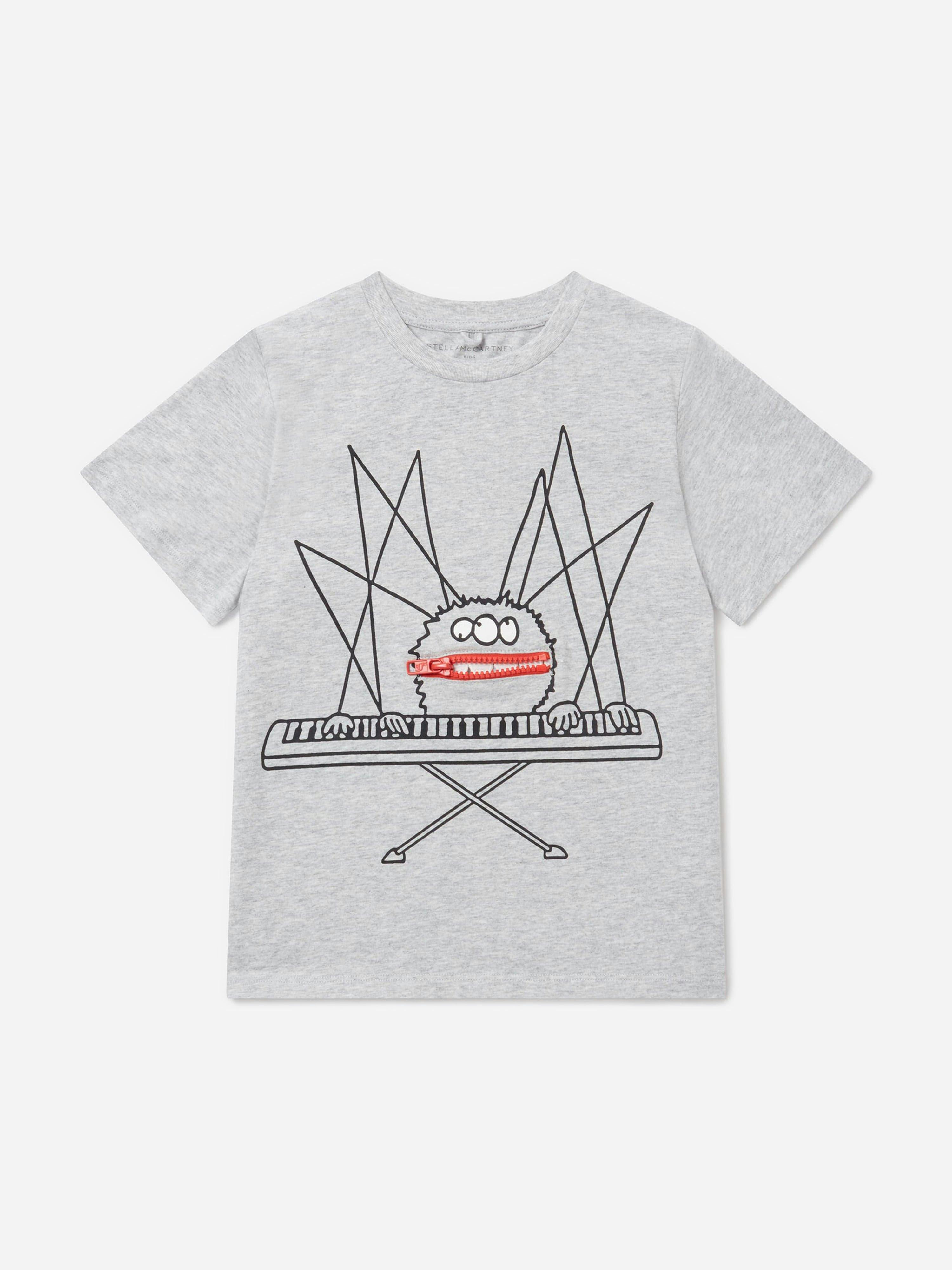 Stella Mccartney Kids Boys Grey Stella Mccartney Spider Print T-Shirt In - 4 Yrs