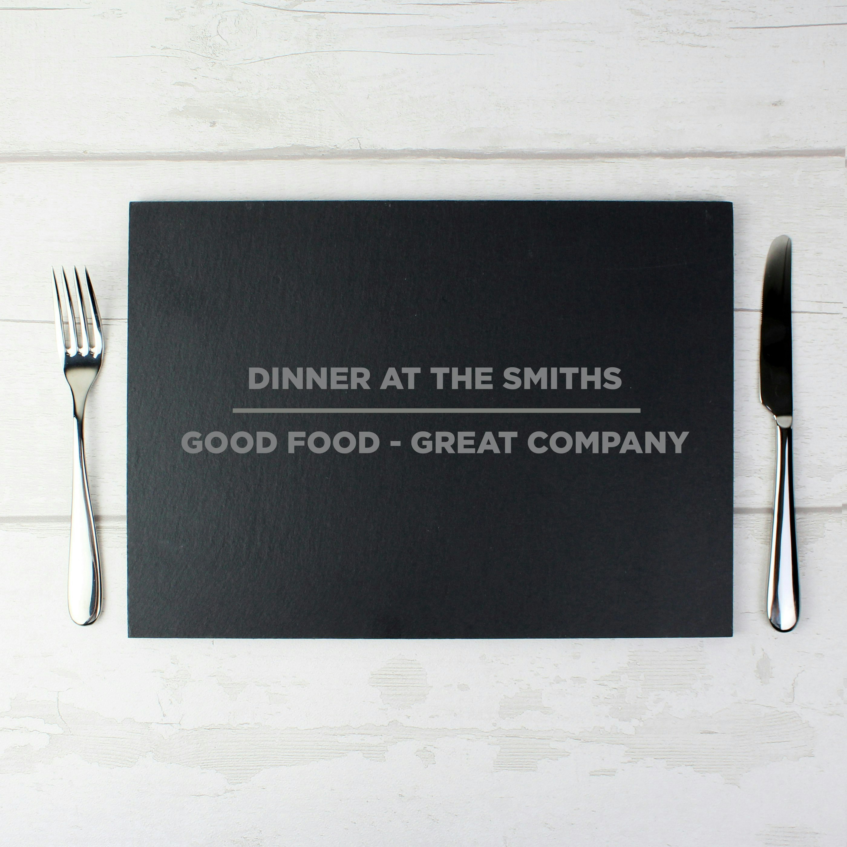 Personalised Memento Company Gold Personalised Classic Slate Rectangle Placemat