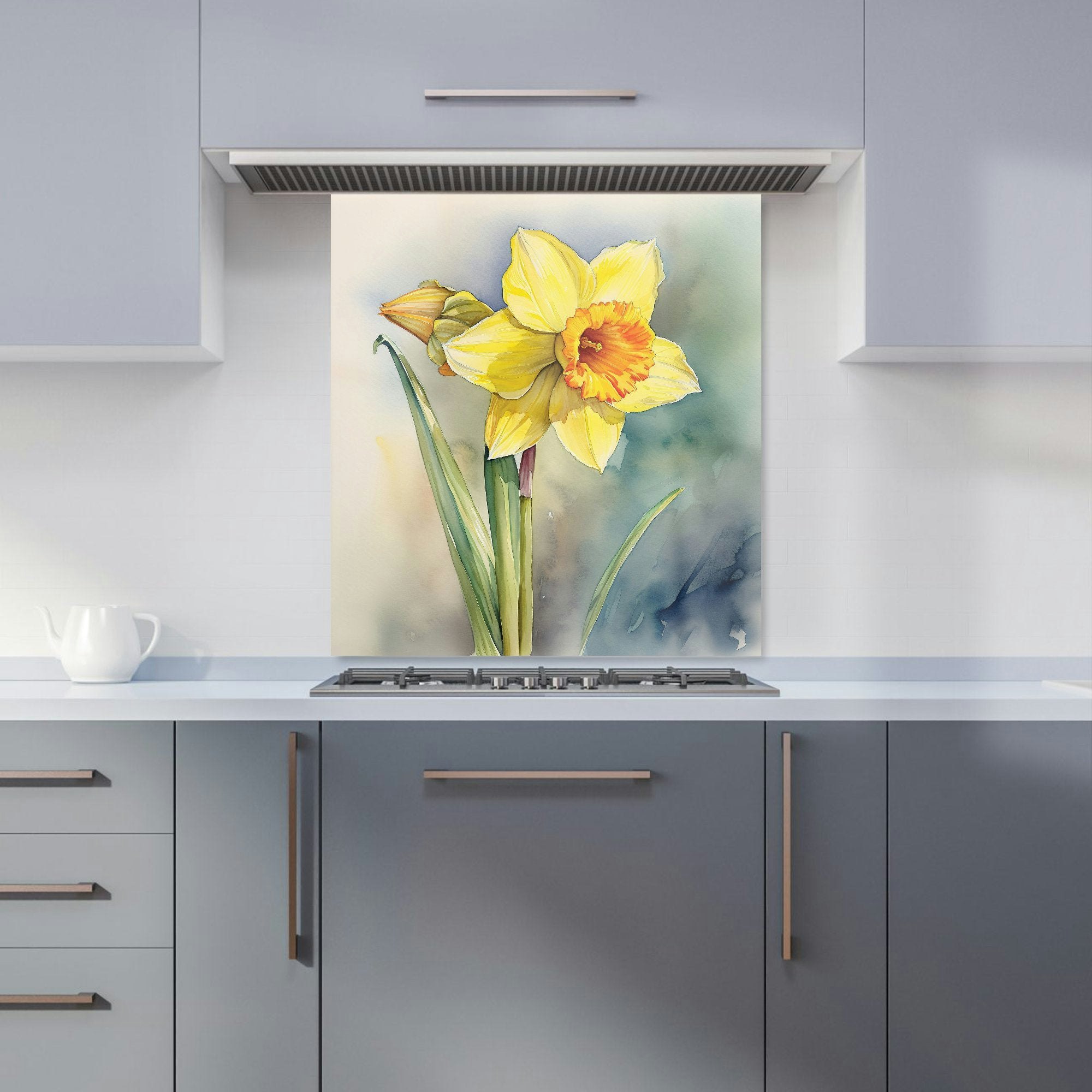 Warren Reed - Designer Daffodil Watercolour Kitchen Splashback - W700mm X H750mm