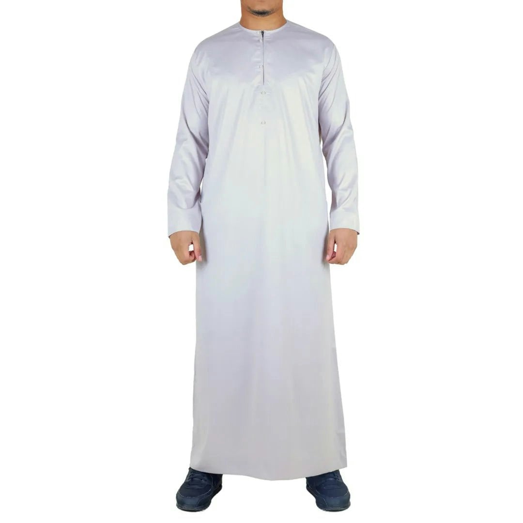 Thobez Men's Cream Tt-002 - Satin Emirati Thobe Islamic Clothing - 58 - Regular