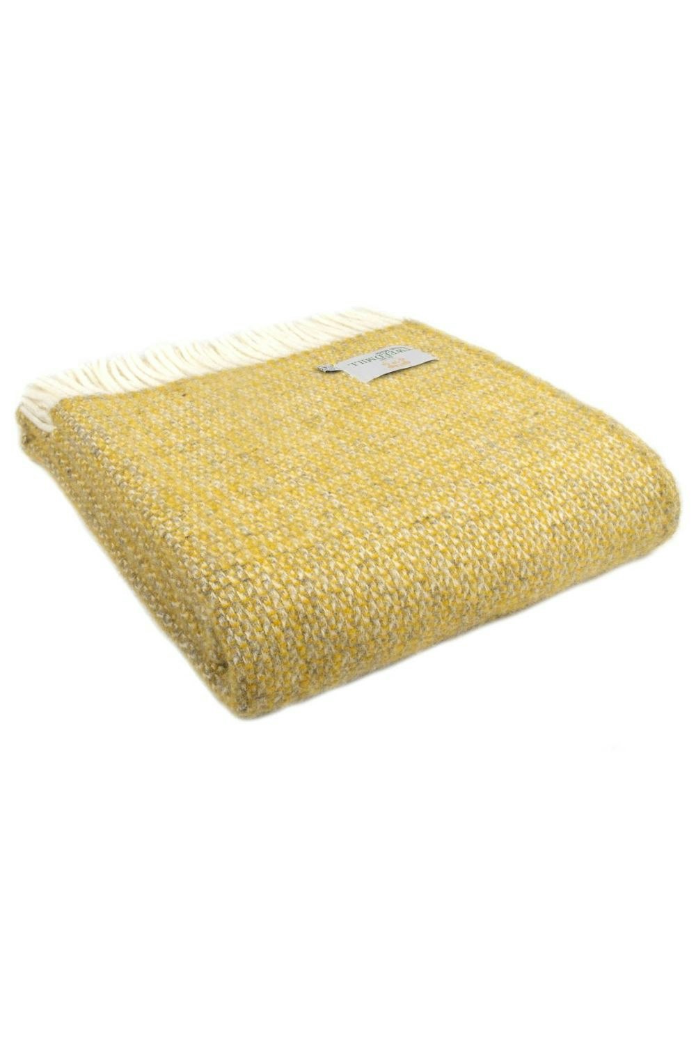 Homespace Direct Yellow/Grey Illusion & Wool Throw