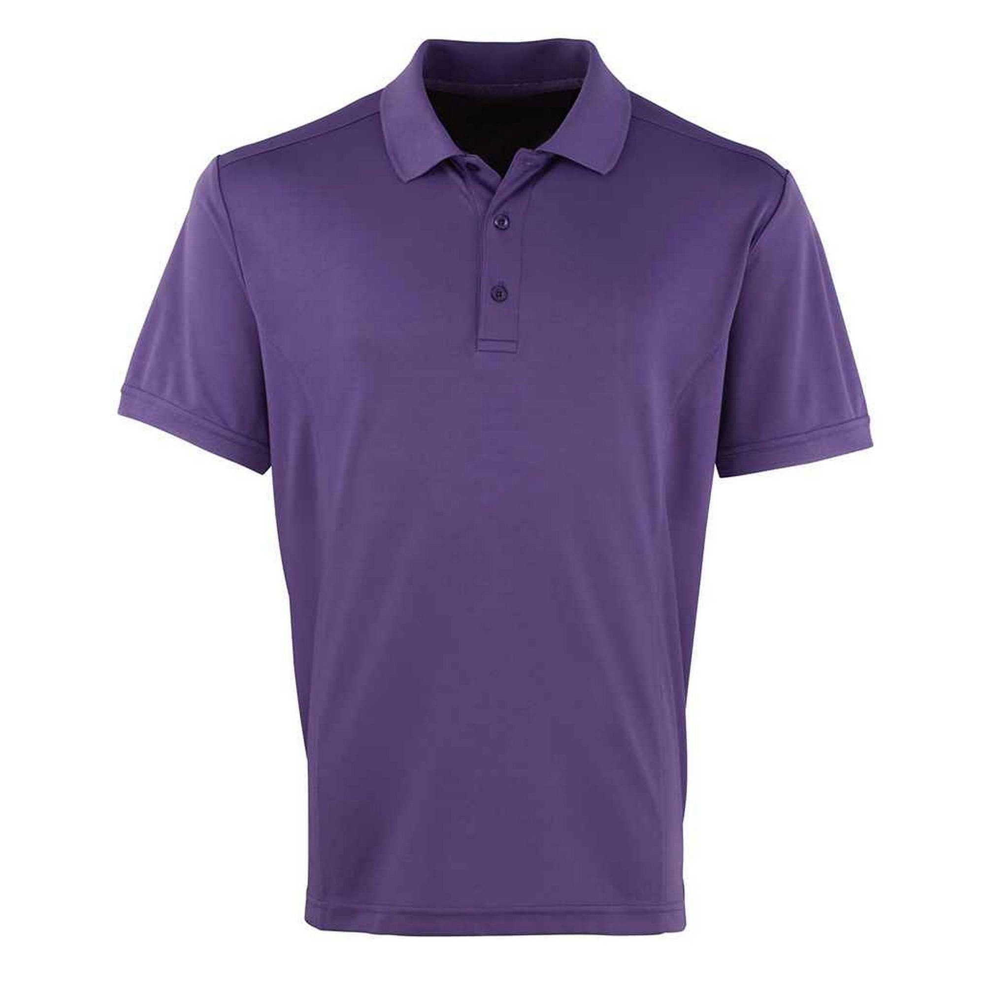 Premier (S, Purple) Mens Coolchecker Pique Polo Shirt - Image 3