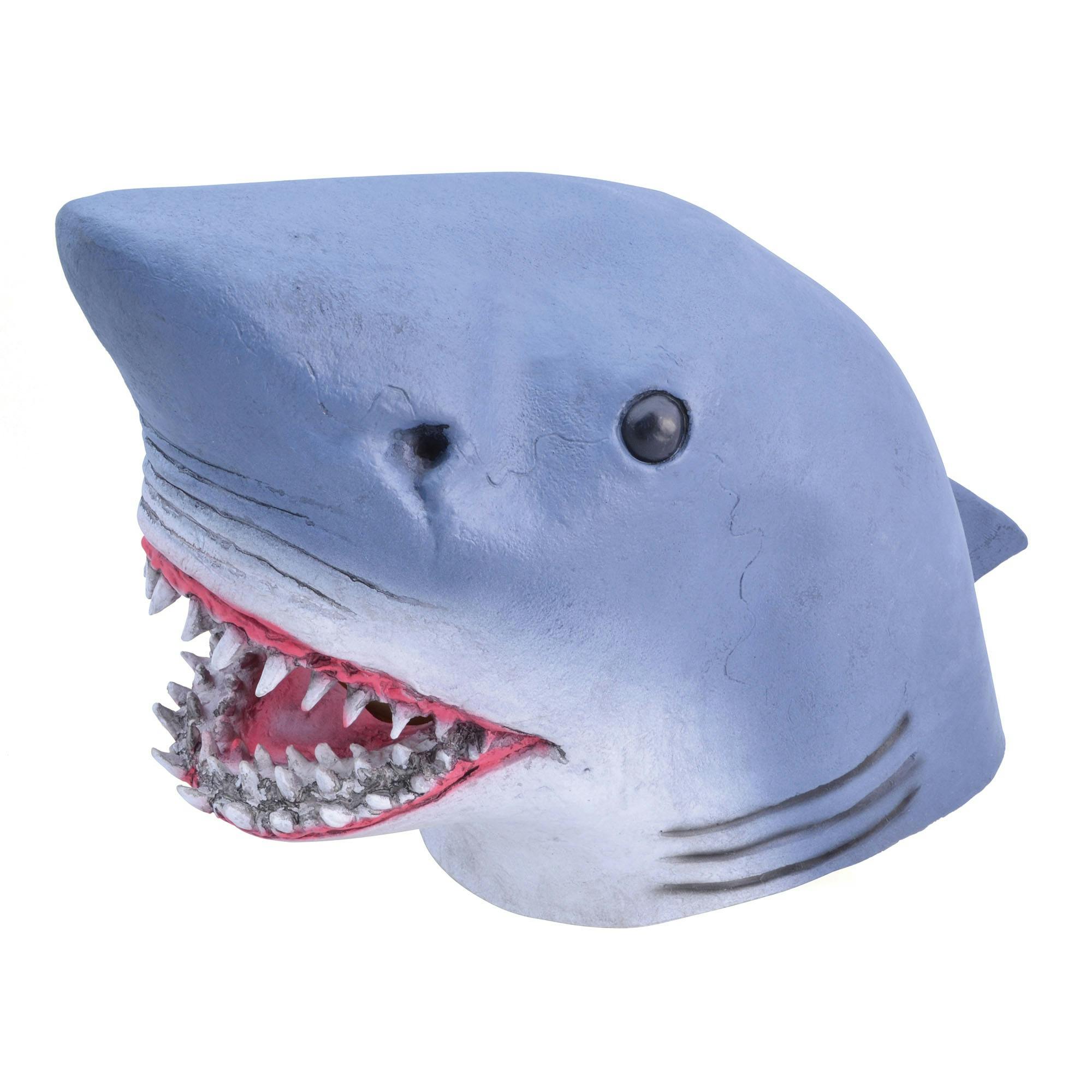 Bristol Novelty Unisex Grey Adults Rubber Shark Mask - One Size