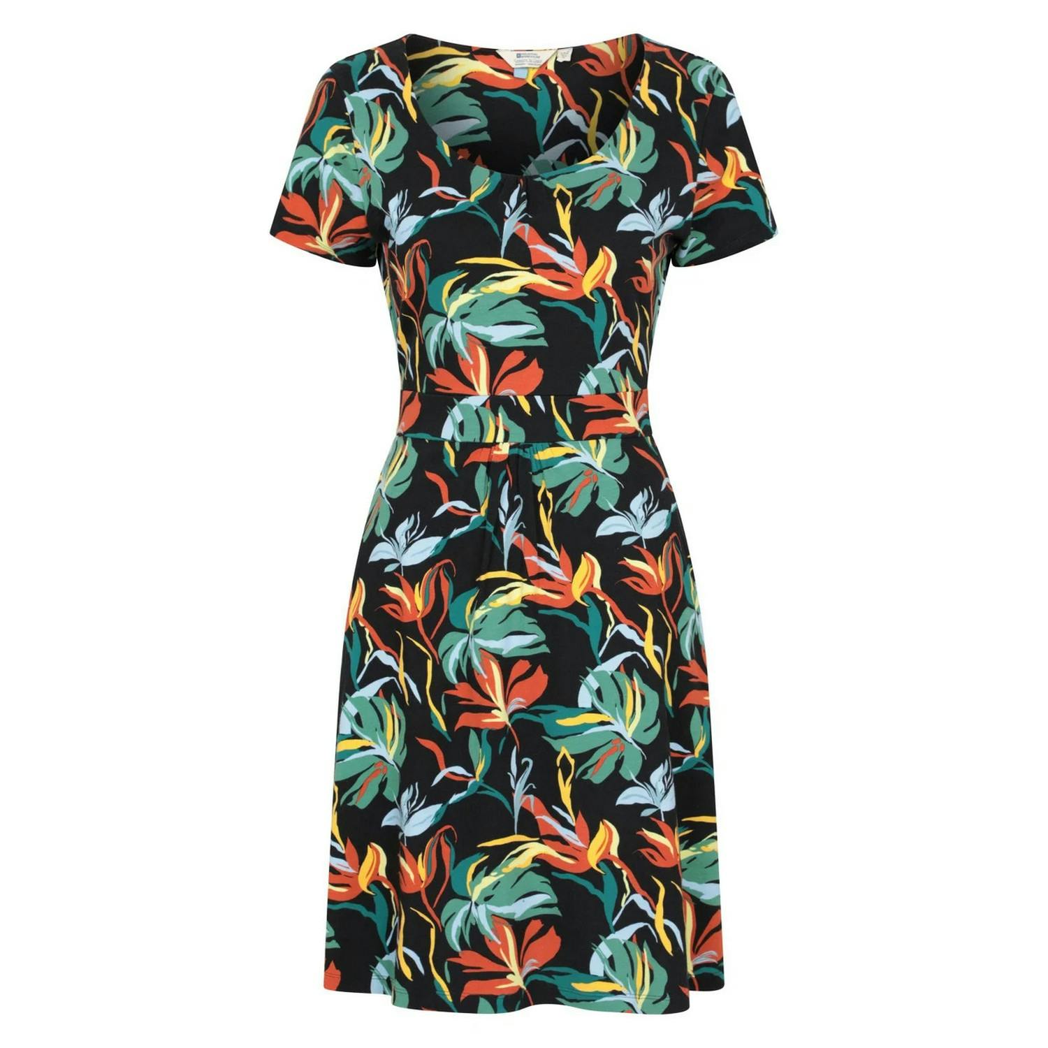 Mountain Warehouse Women's Black Orchid Leaves Dress - Jet - 10 Uk - Jet - 95% Cotton/5% Elastane