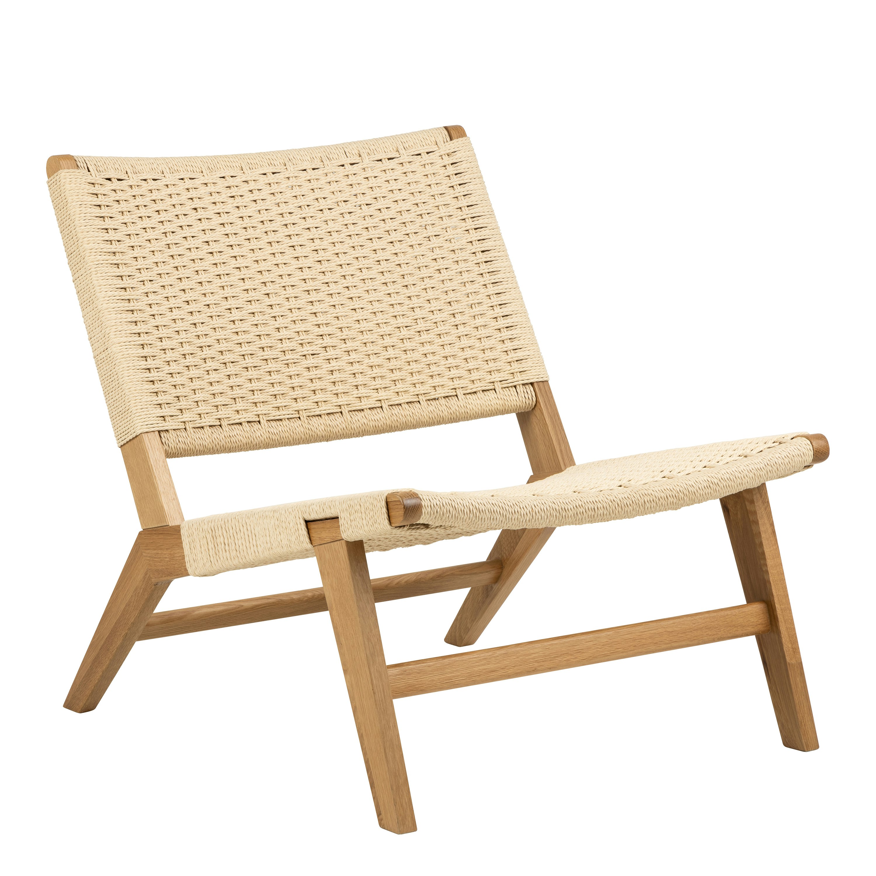Furniture To Go White Carson Lounge Chair In Off And Oak - 1