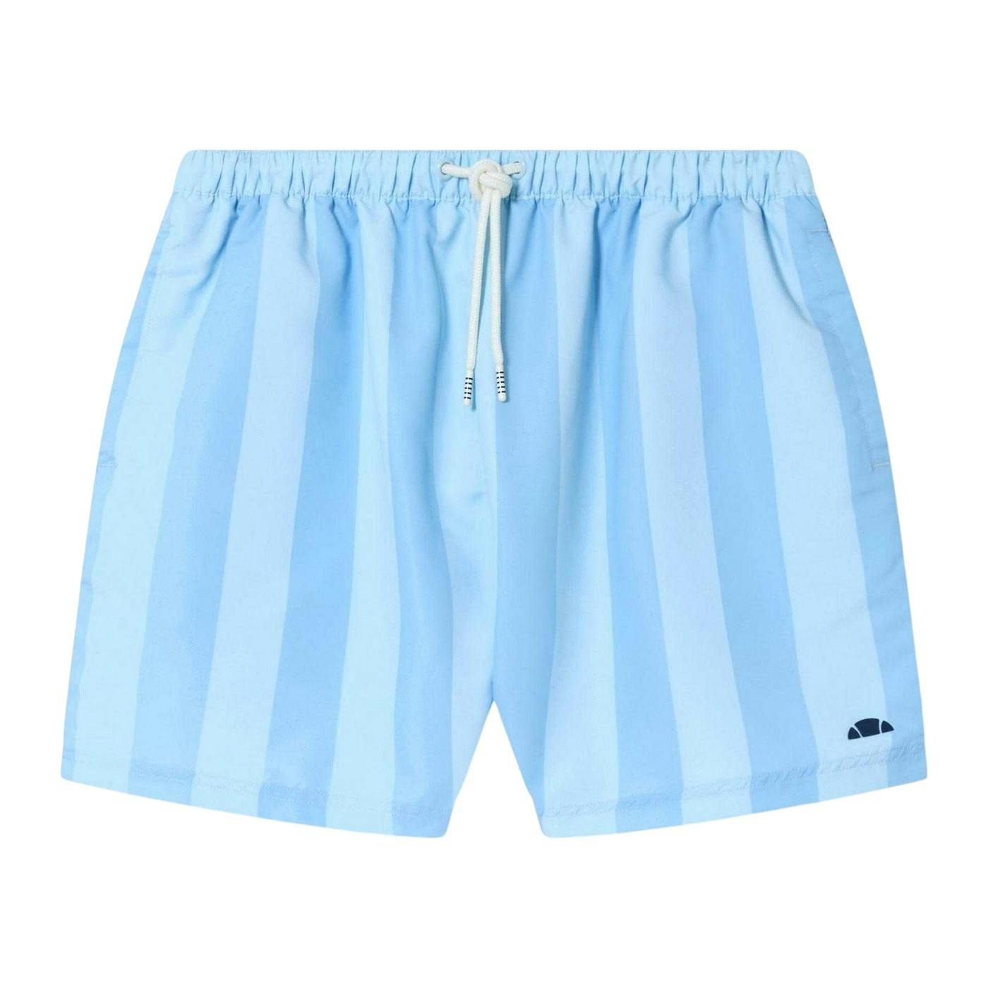 Ellesse Men's Light/Blue Staziona Vertical Stripe Swim Shorts - L - 100% Polyester
