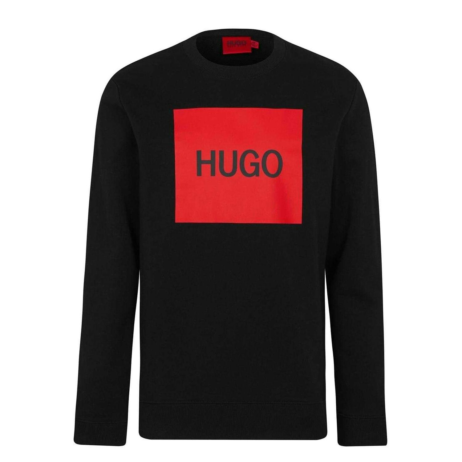 Hugo Men's Black Logo Sweatshirt - S - 100% Cotton