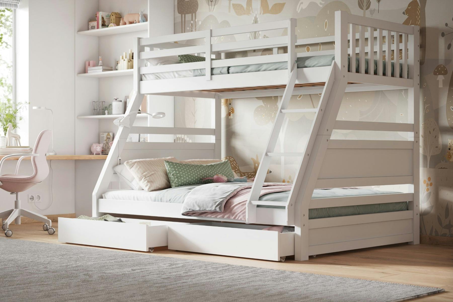 Flair White Ollie Triple Bunk Bed