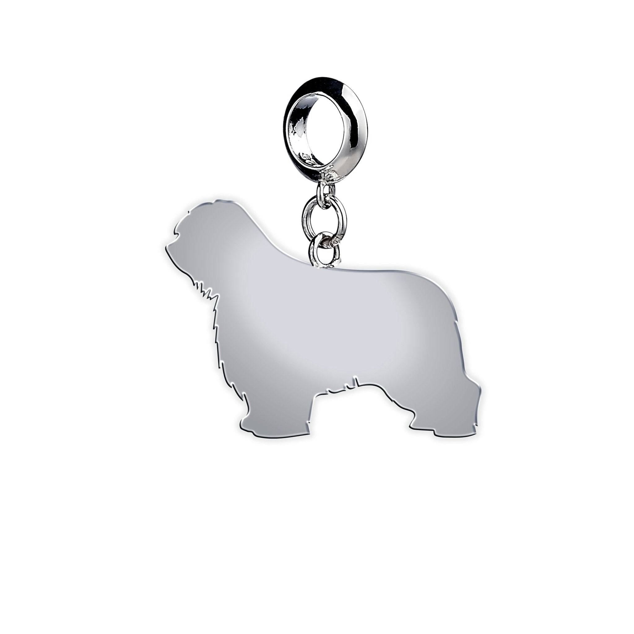 Mylee London Silver Polish Lowland Sheepdog Silhouette Charm - No - Slider Charm