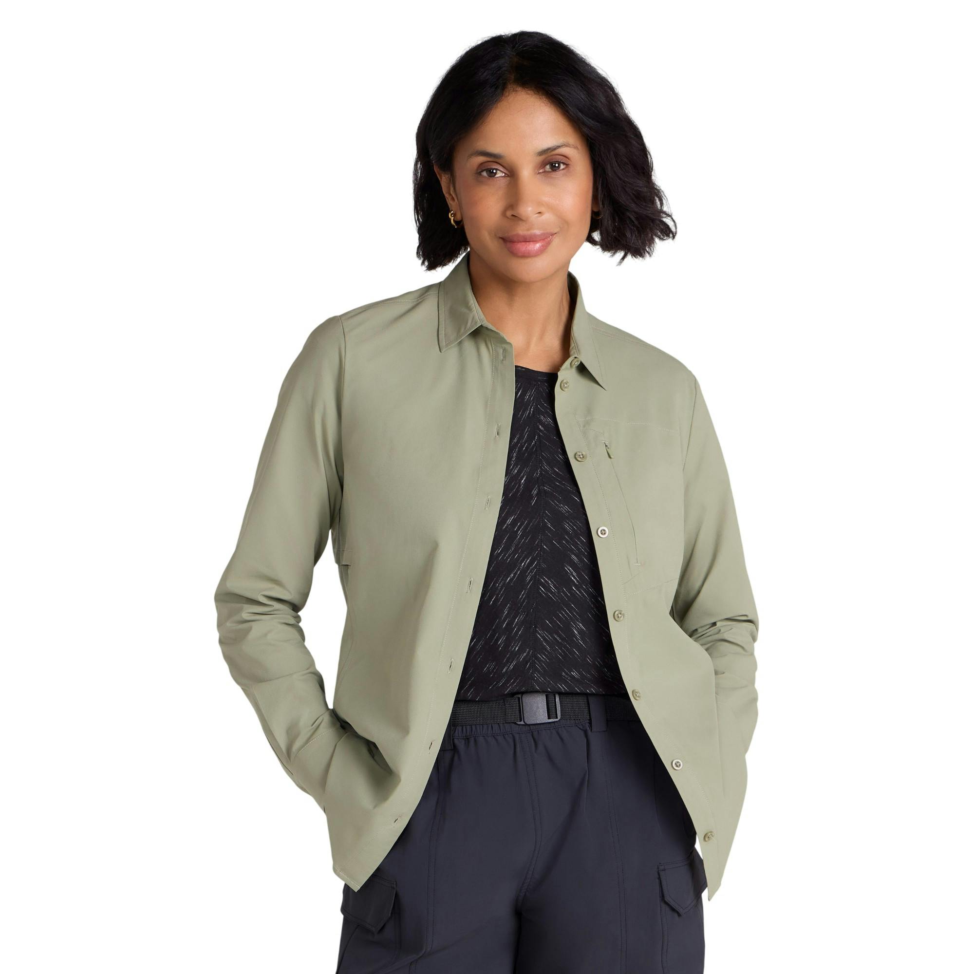 Mountain Warehouse Women's Green Tahiti Quick Dry Shirt - Khaki - 12 Uk - Khaki - 100% Polyester