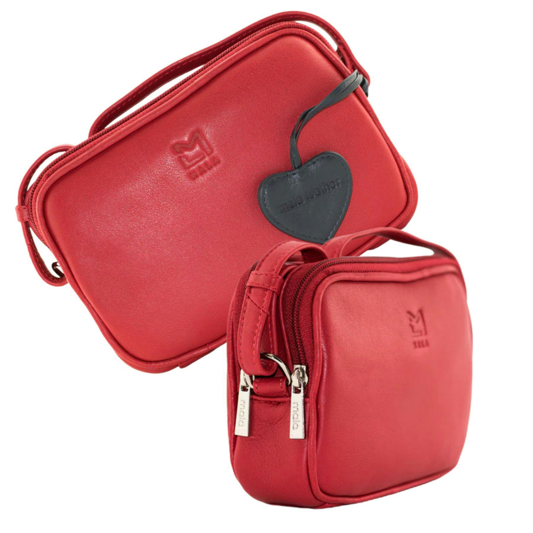 Mala Leather Red Anishka Heart Camera Bag - Leather