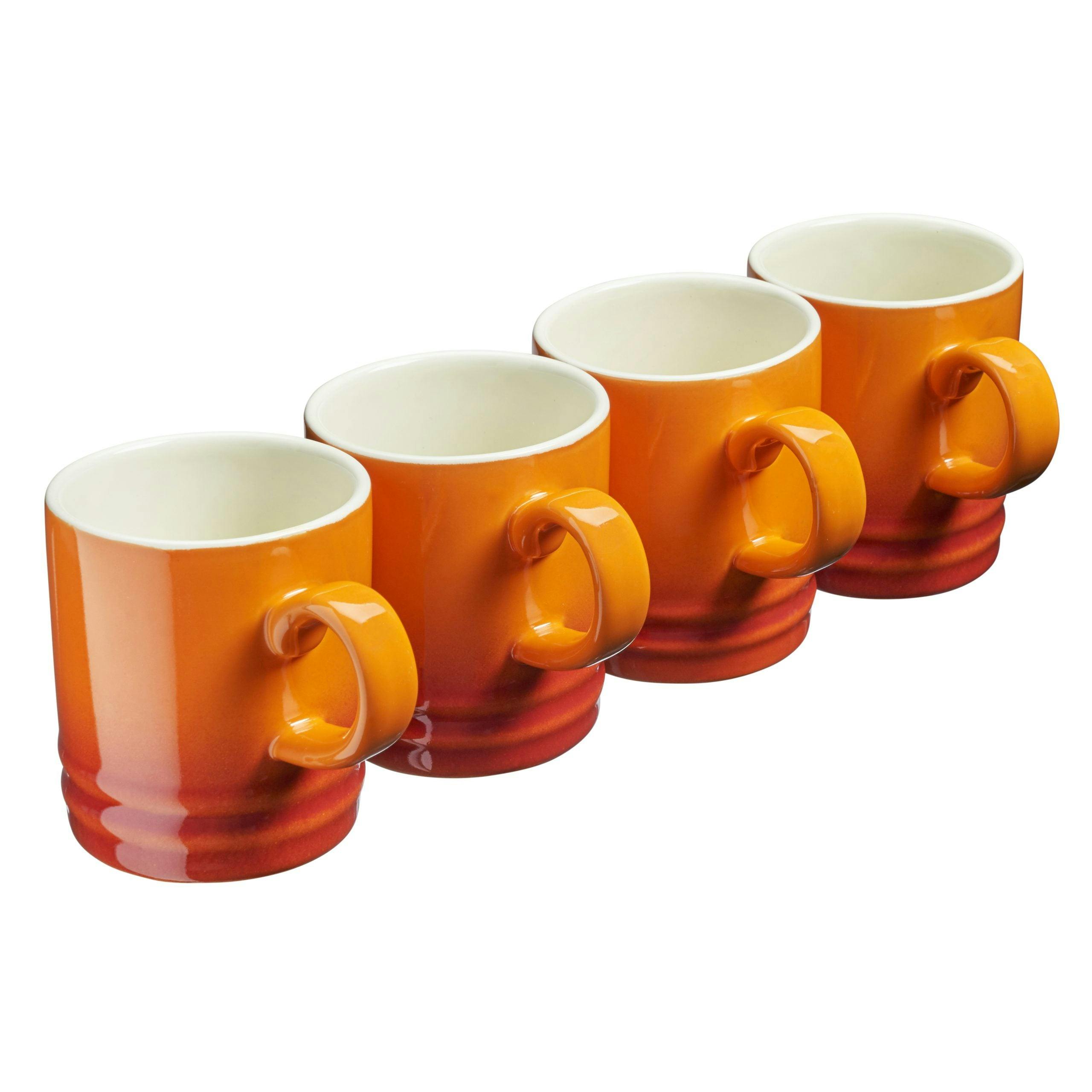 Rackhams Orange 4 Piece Mug Set | 350Ml |