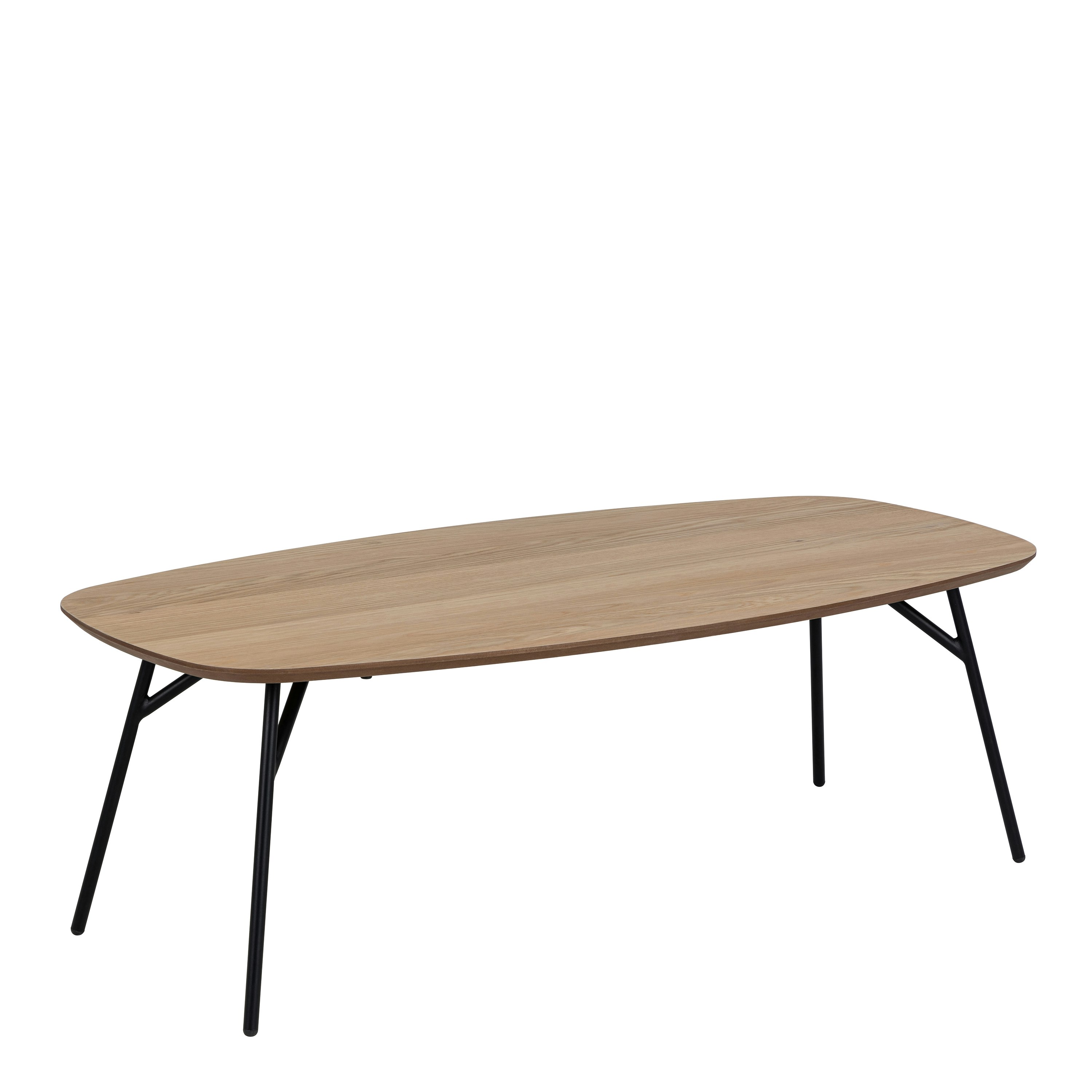 Rackhams Black/Brown Caracas Rectangular Coffee Table In Oak And Matt - 60