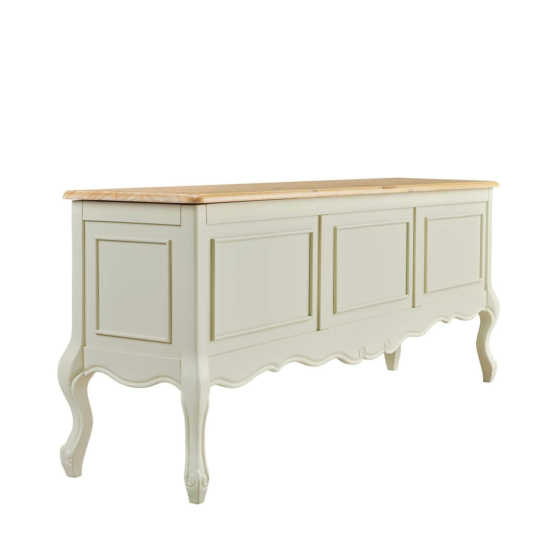Statement Furniture Cream Juliette Large Wooden Blanket Box With 3 Compartments - Champagne,