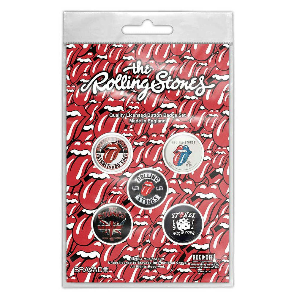 Paradiso Clothing The Rolling Stones Tour Collection Button Badge Pack