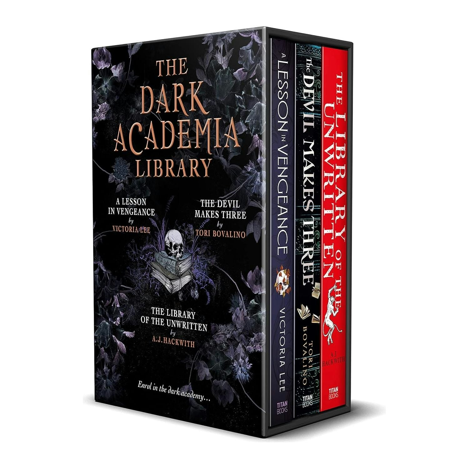 Titan Books Dark The Academia Library Book Set A Lesson In Vengeance, The Library Of The Unwritten & More Size 3