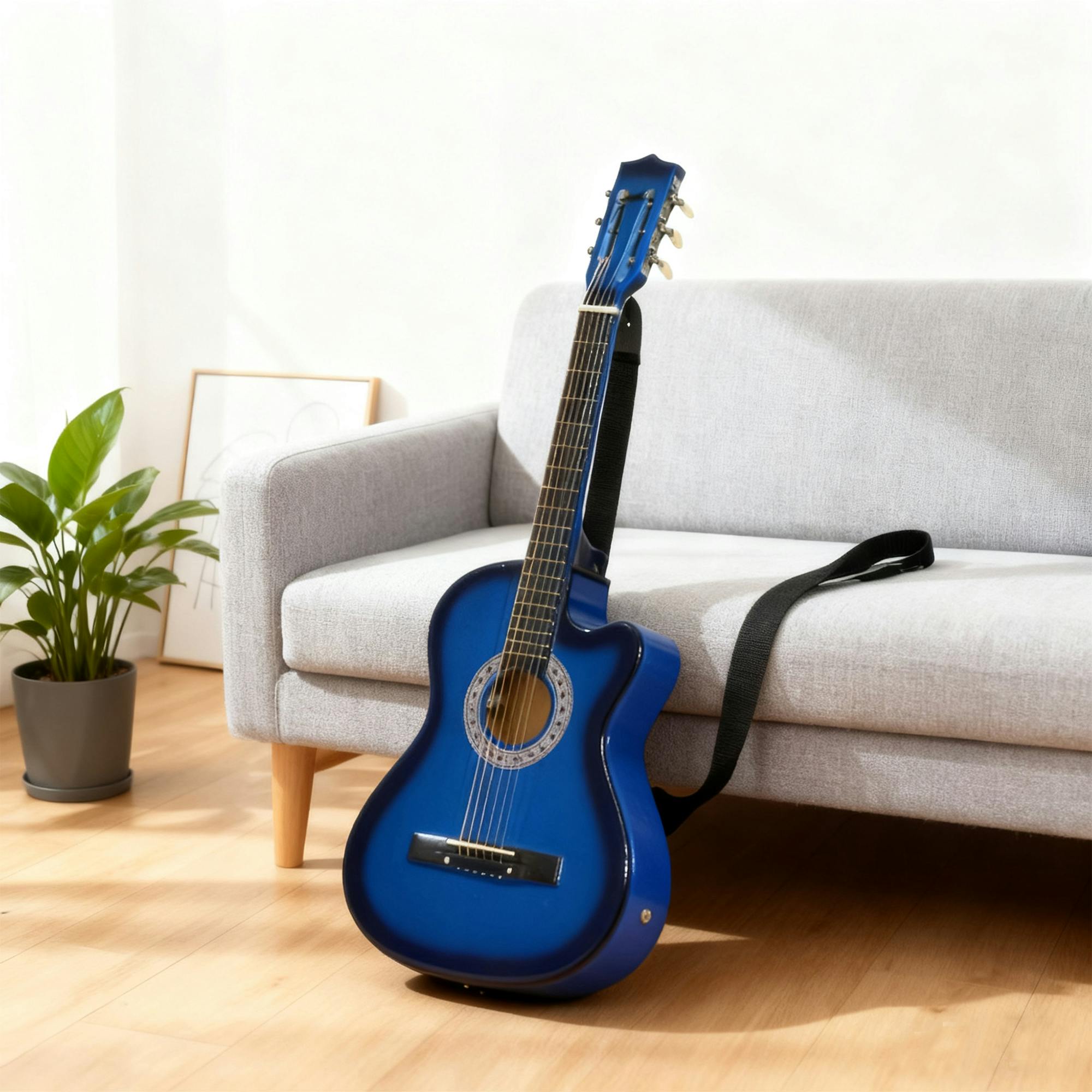 Homcom Beginner Acoustic Electric Cutaway Guitar Kids Guitar And Junior Guitar