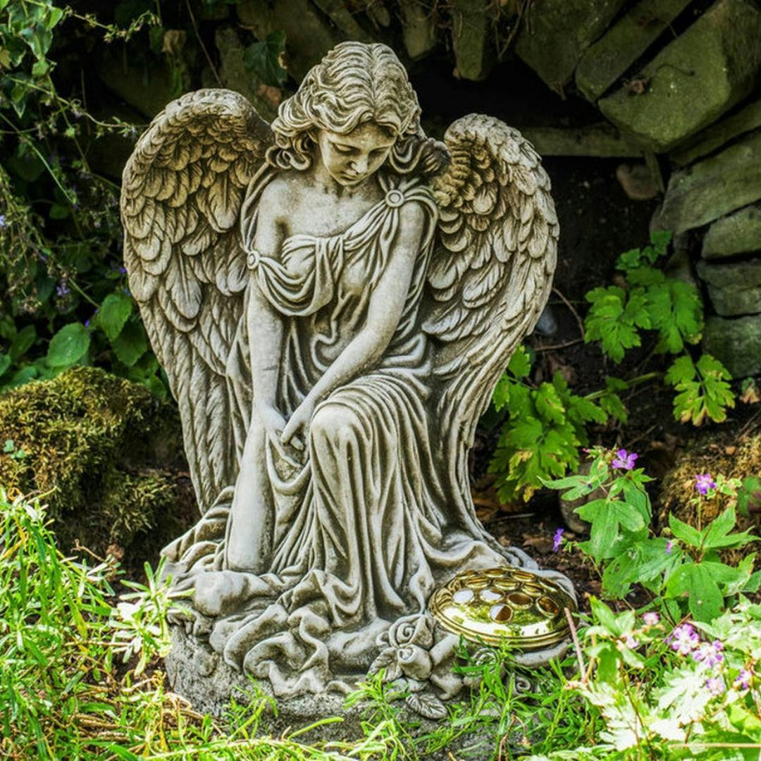 Rackhams Women's Angel Memorial Stone Garden Ornament
