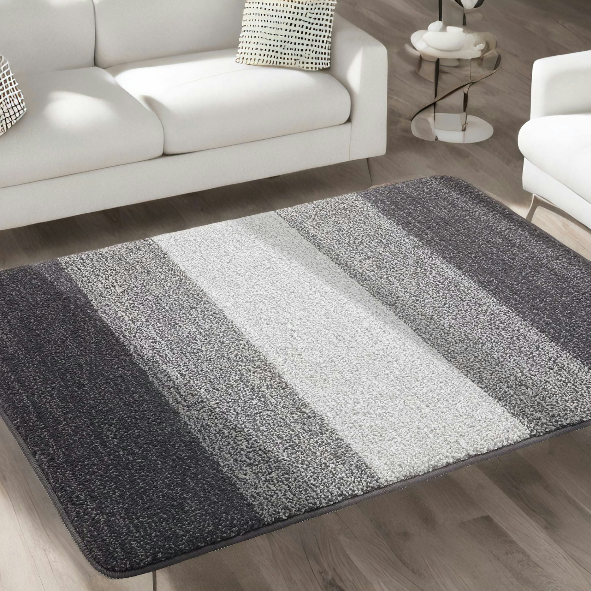 Rackhams Grey Washable Non Slip Indoor Door Kitchen Mat Patterned