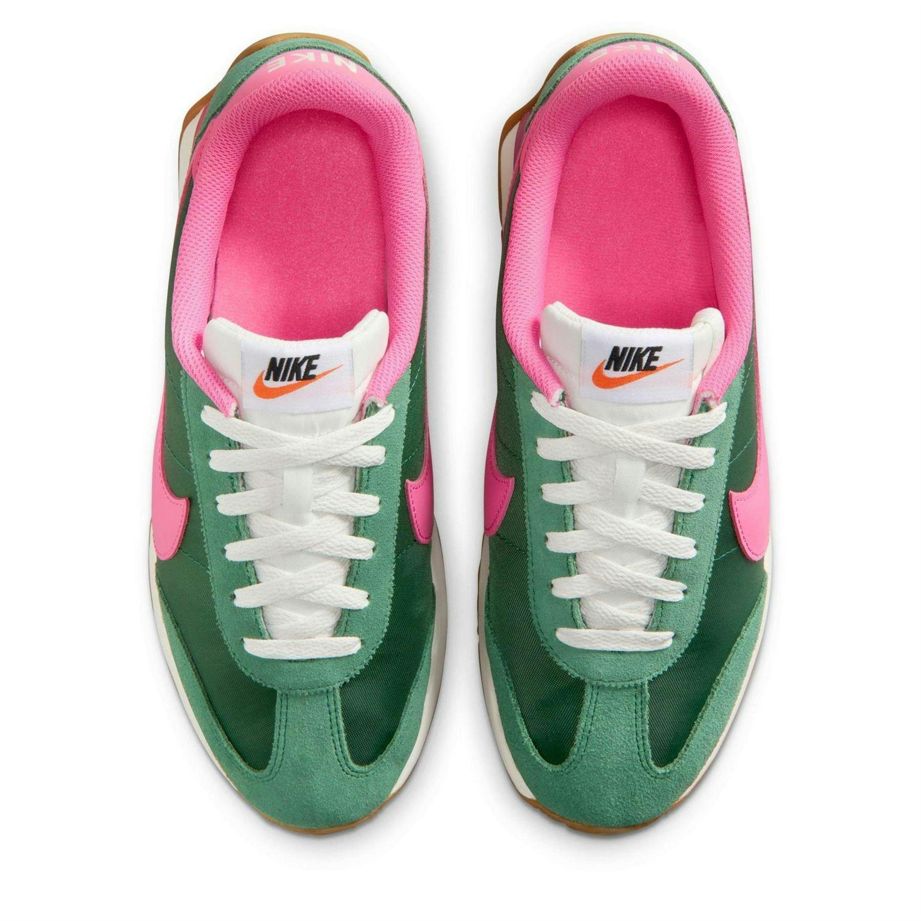 Nike Women's Green/Pink Waffle Debut Suede Wedge Trainers - 7 Uk - 100% Mixed