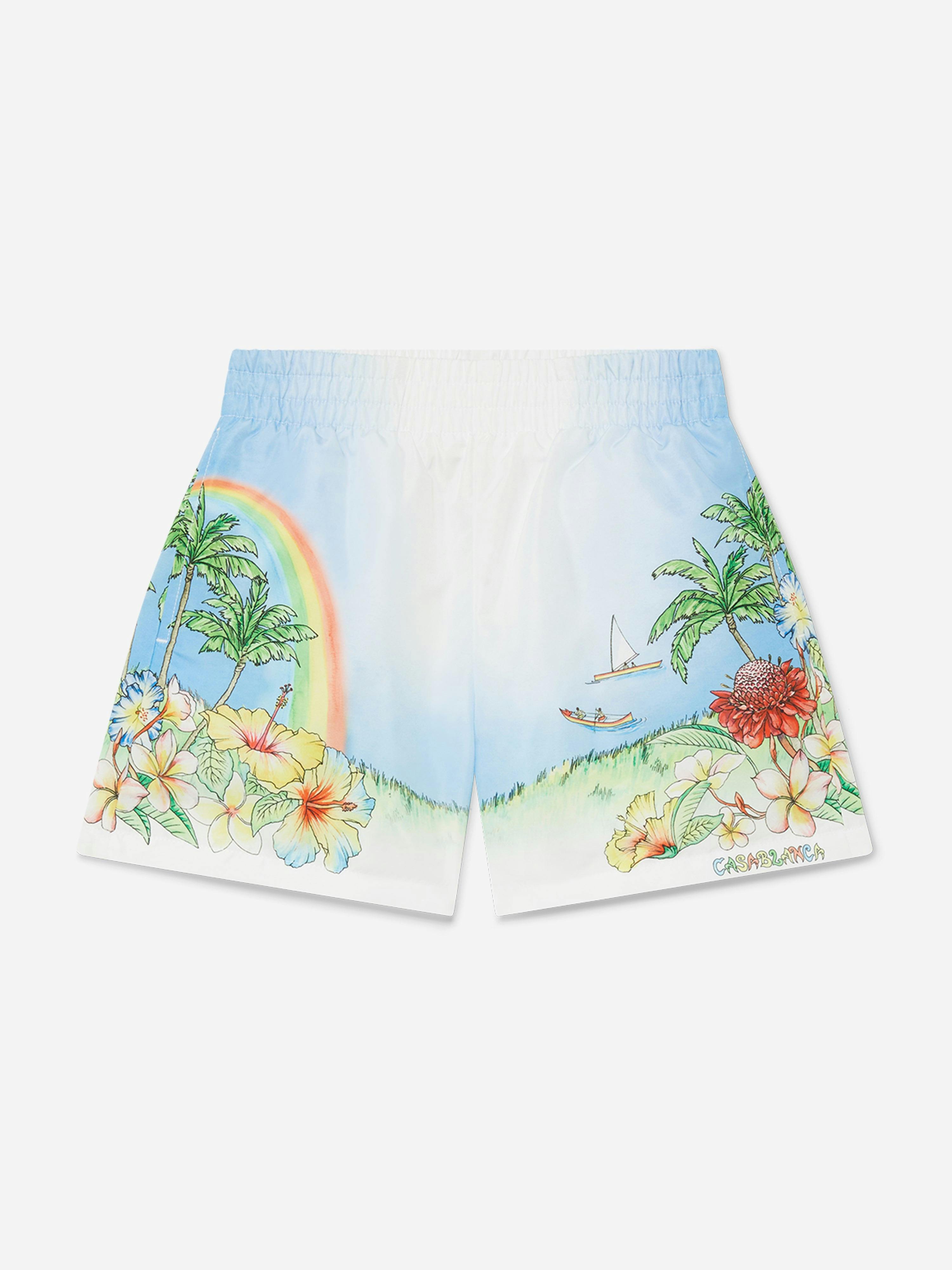 Casablanca Boys Aloha Print Swim Shorts In Multicolour - Multicoloured - 11 - 12 Yrs