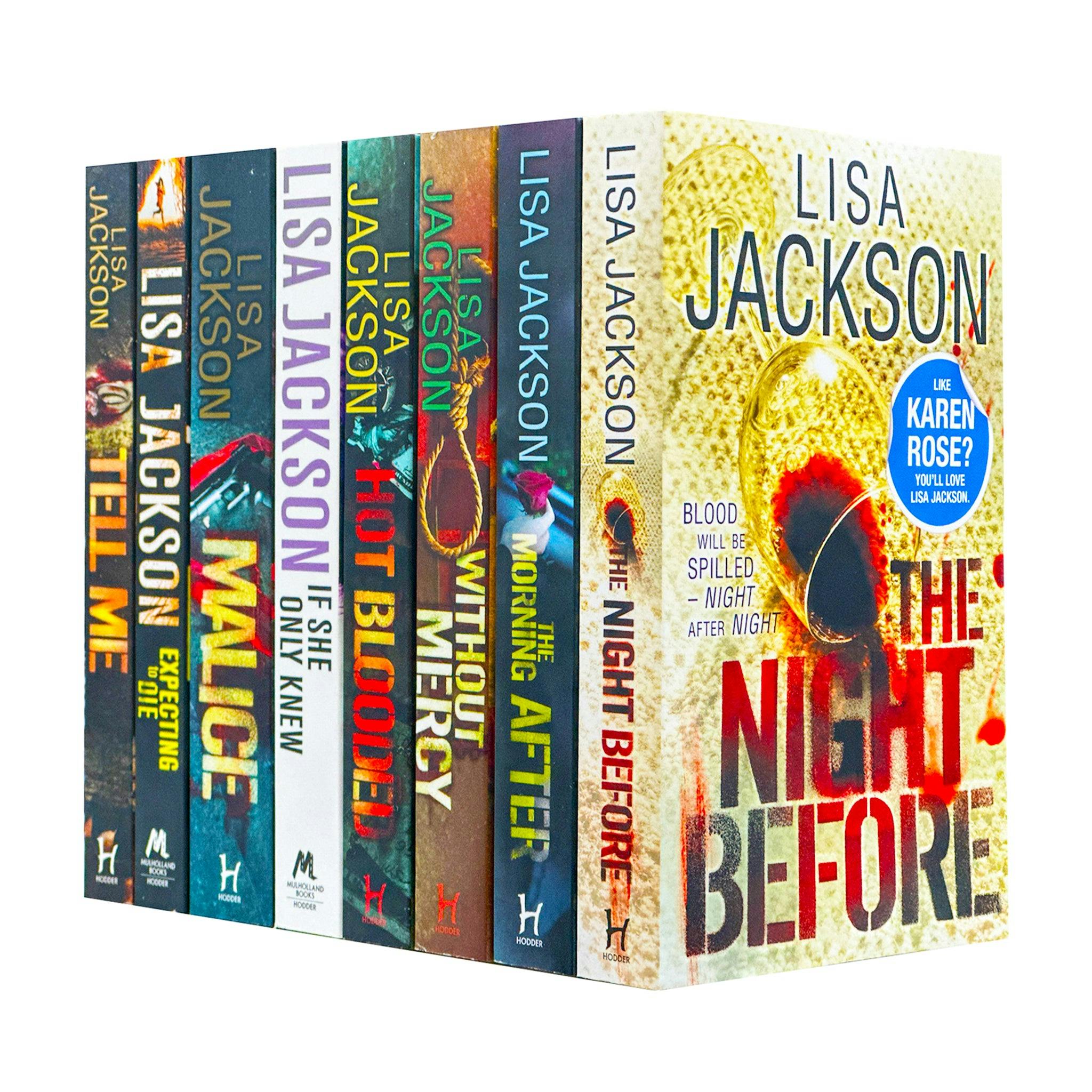 Various Publishers Lisa Jackson 8 Books Set (The Night Before, The Morning After, Without Mercy, Hot Blooded, If Only She Knew, Malice, Expecting To Die, Tell Me)