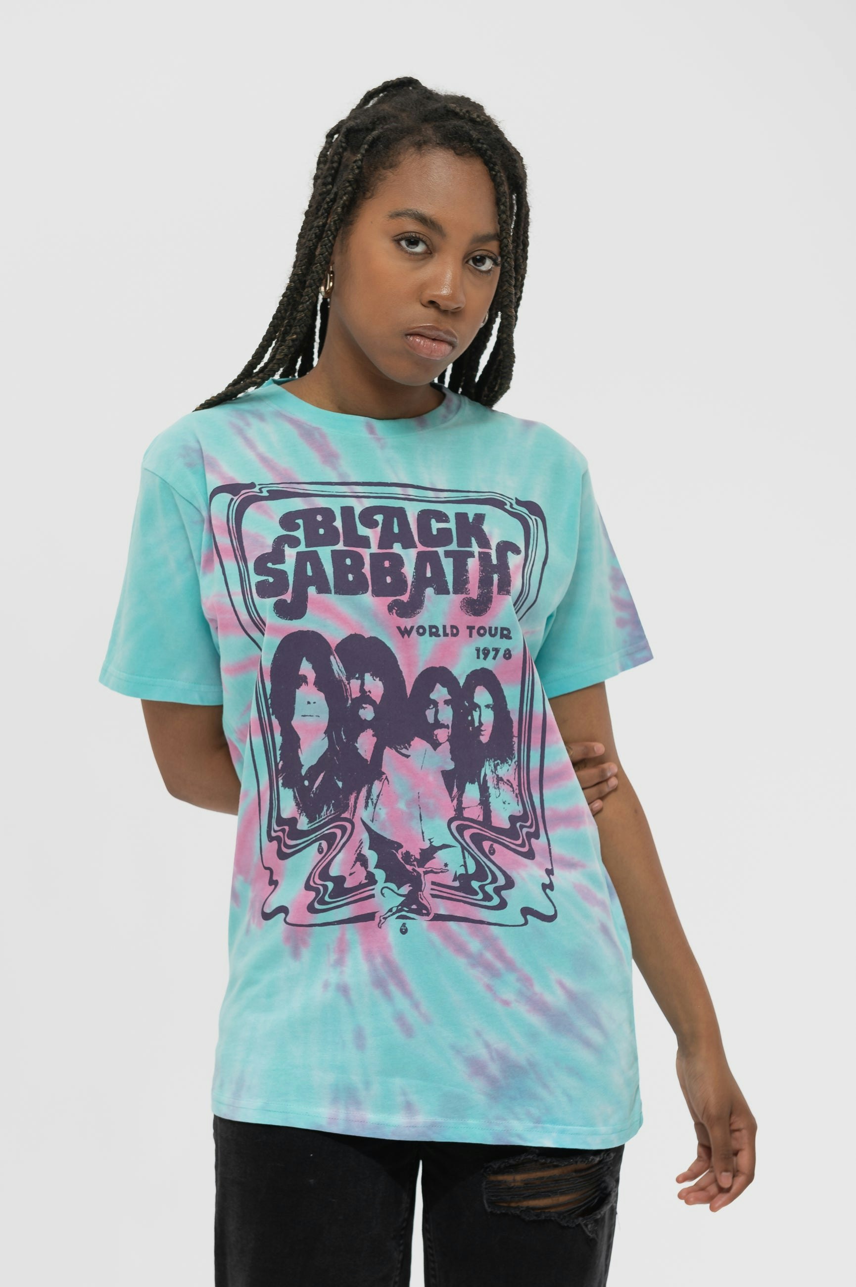 Paradiso Clothing Unisex Black Sabbath World Tour 78 Tie Dye T Shirt - Xxl