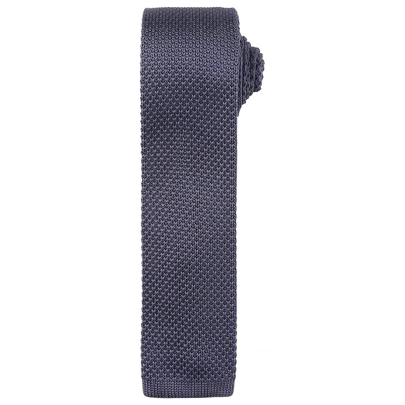 Premier Unisex Dark Grey Slim Knitted Tie In - Image 3