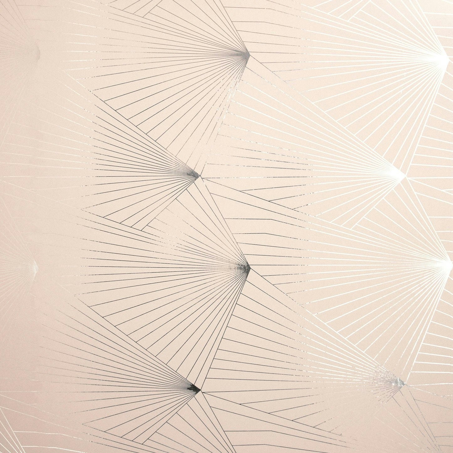 Rackhams Pink/Silver Fan And Metallic Wallpaper - 10M Roll