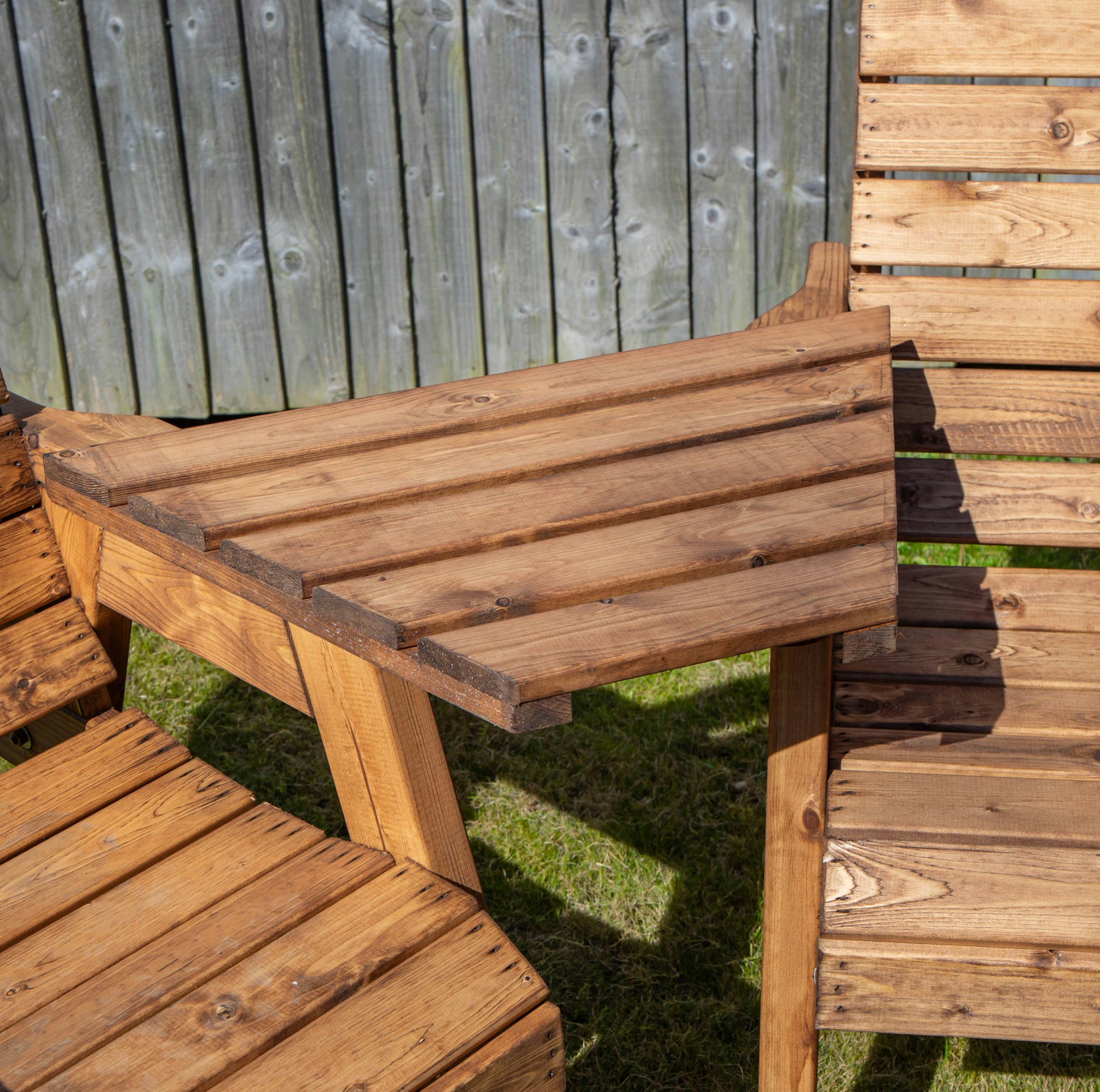 Rackhams Hand Made Chunky Rustic Wooden Garden Furniture Angled Tray