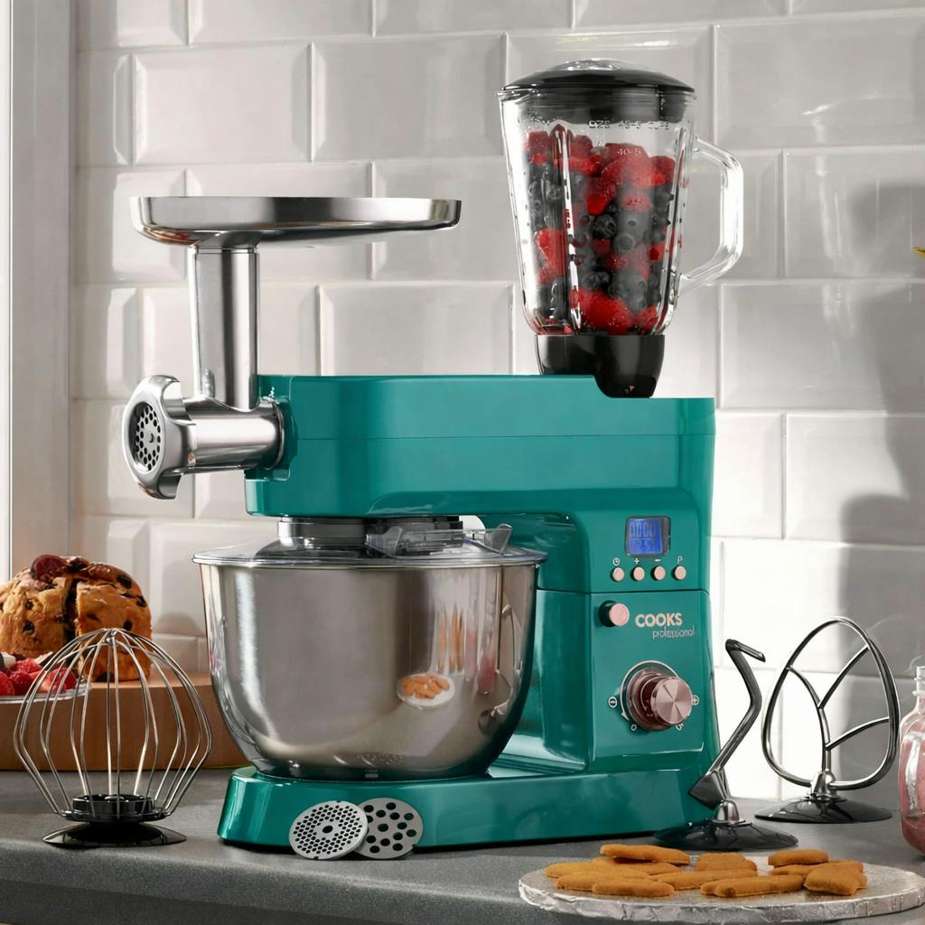 Cooks Professional Gold Multi Function 6.2L Stand Mixer | Teal / Rose