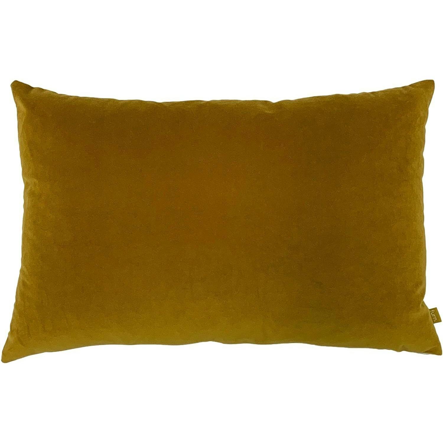 Rackhams Yellow Velvet Cushion Cover - Mustard - One Size - Mustard - 100% Polyester