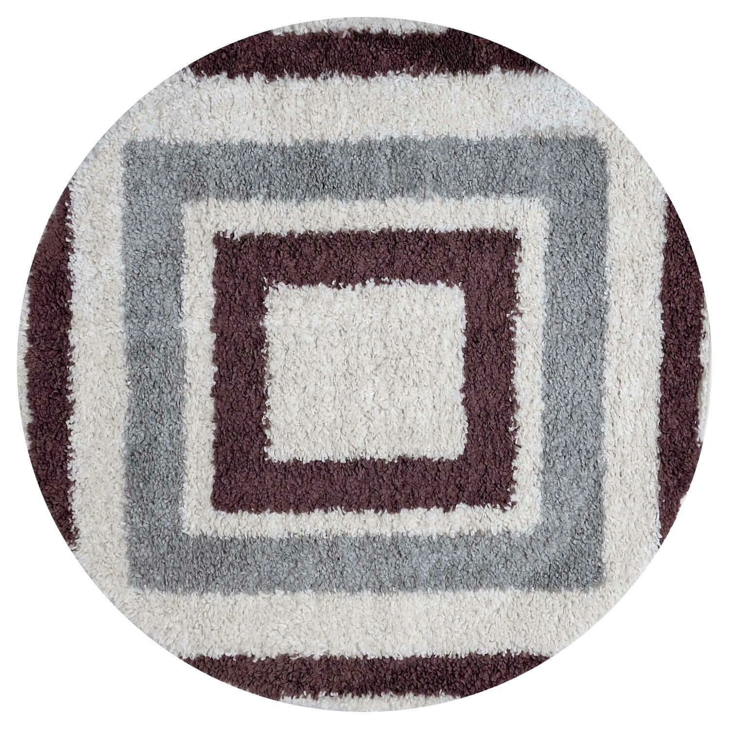 Rackhams Grey/Purple Moodi Shaggy Contour Rug - Ø 120 Cm