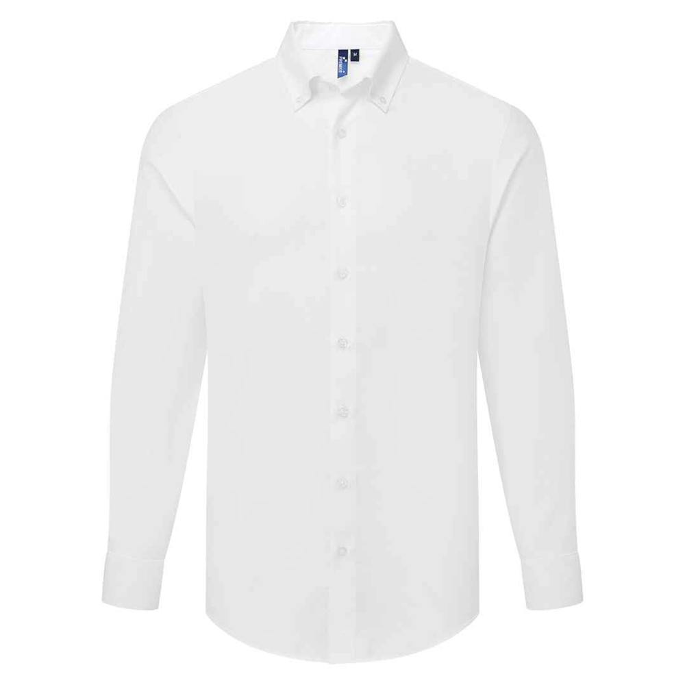Premier (M, White) Mens Supreme Oxford Long-Sleeved Formal Shirt - Image 2